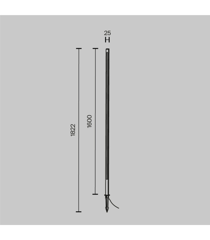 Pole 160cm Outdoor Spike Graphite 3000K 1200lm IP65-3