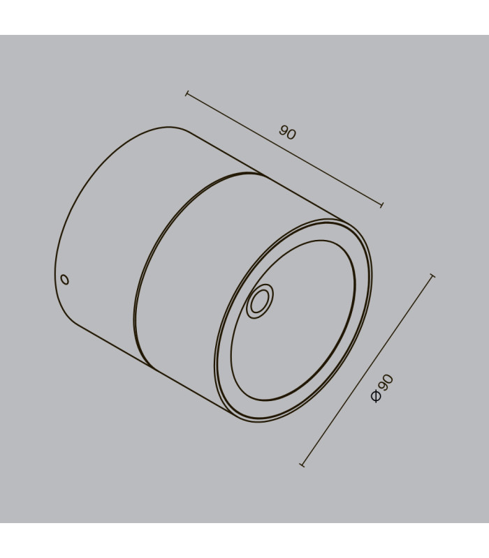 Spin Outdoor Surface Mounted Downlight Graphite 3000K 480lm IP54-3
