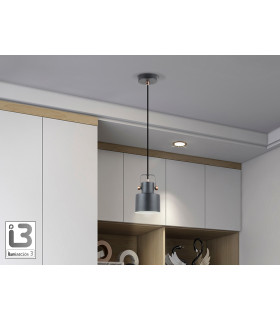 Erika Dome Pendant Ceiling Light Black Copper 1xE27-1