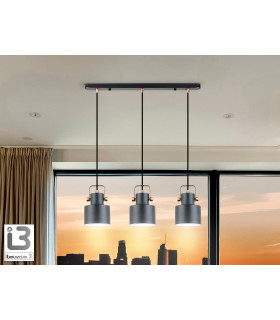 Erika Bar Pendant Ceiling Light Black Copper 3xE27-1