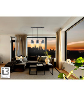 Erika Bar Pendant Ceiling Light Black Copper 3xE27-2