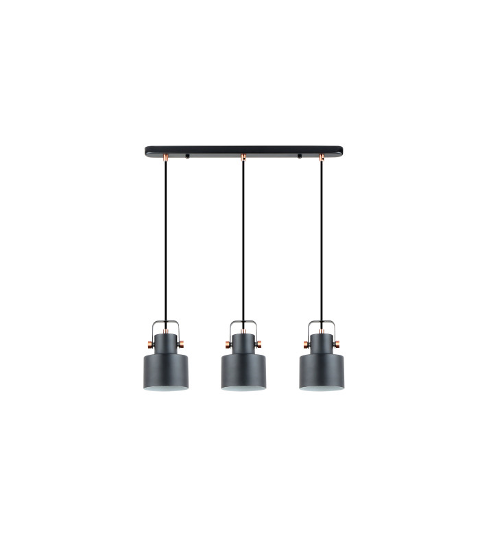 Erika Bar Pendant Ceiling Light Black Copper 3xE27-4