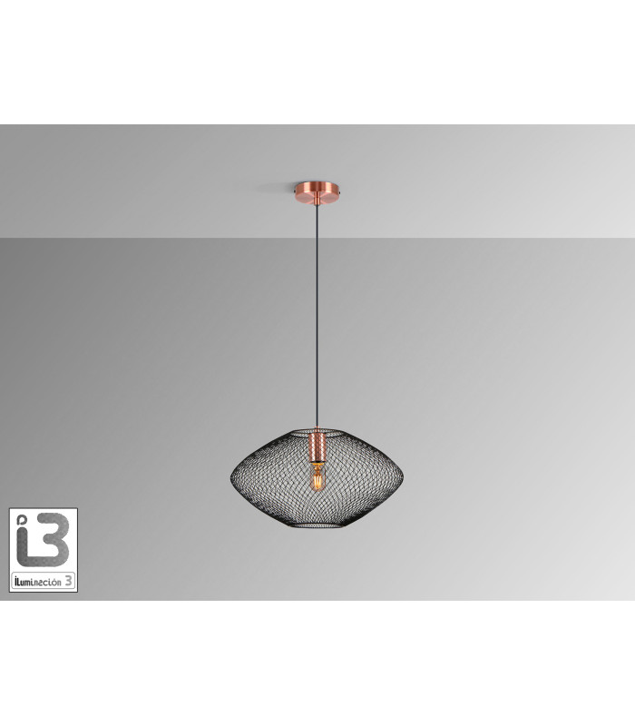 Melany Wire Frame Pendant Ceiling Light Black Copper 1xE27-4