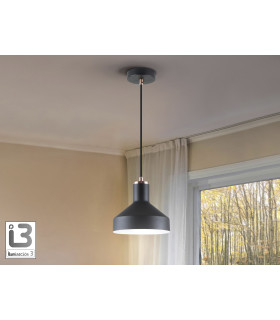 Irias Dome Pendant Ceiling Light Black Copper 1xE27-1
