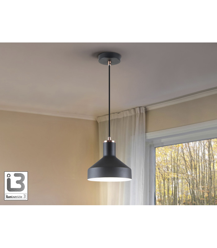 Irias Dome Pendant Ceiling Light Black Copper 1xE27-1