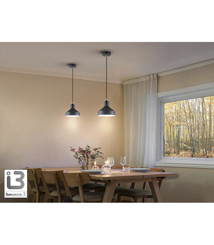 Irias Dome Pendant Ceiling Light Black Copper 1xE27-2