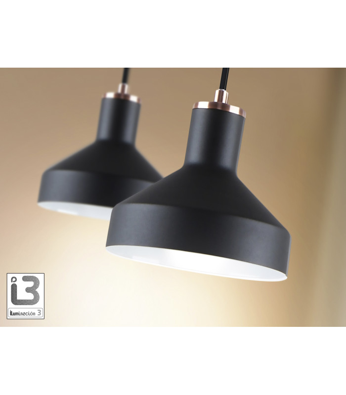 Irias Dome Pendant Ceiling Light Black Copper 1xE27-3