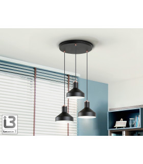 Irias Cluster Pendant Ceiling Light Black Copper 3xE27-1