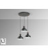 Irias Cluster Pendant Ceiling Light Black Copper 3xE27-4