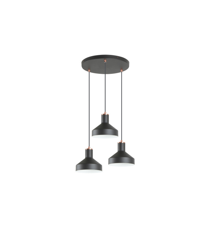 Irias Cluster Pendant Ceiling Light Black Copper 3xE27-5