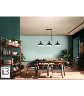Irias Bar Pendant Ceiling Light Black Copper 3xE27-2