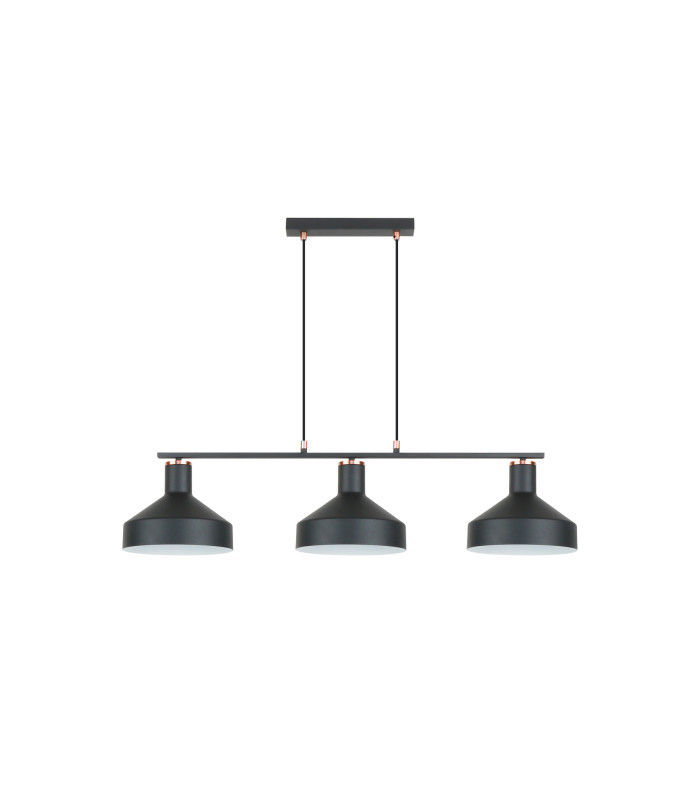 Irias Bar Pendant Ceiling Light Black Copper 3xE27-5