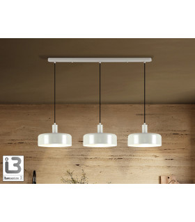 Alessia Bar Pendant Ceiling Light Matt Pearl 3xE27-1