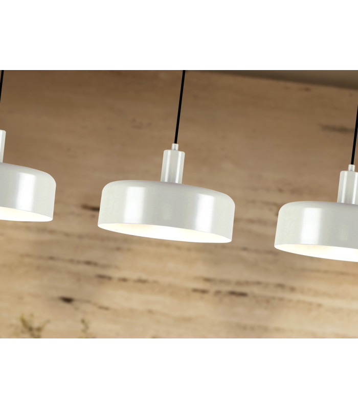 Alessia Bar Pendant Ceiling Light Matt Pearl 3xE27-3