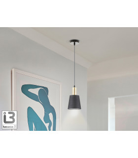 Gisela Dome Pendant Ceiling Light Black Brass 1xE27-1