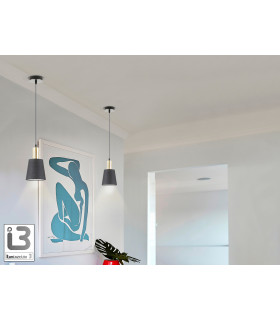 Gisela Dome Pendant Ceiling Light Black Brass 1xE27-2