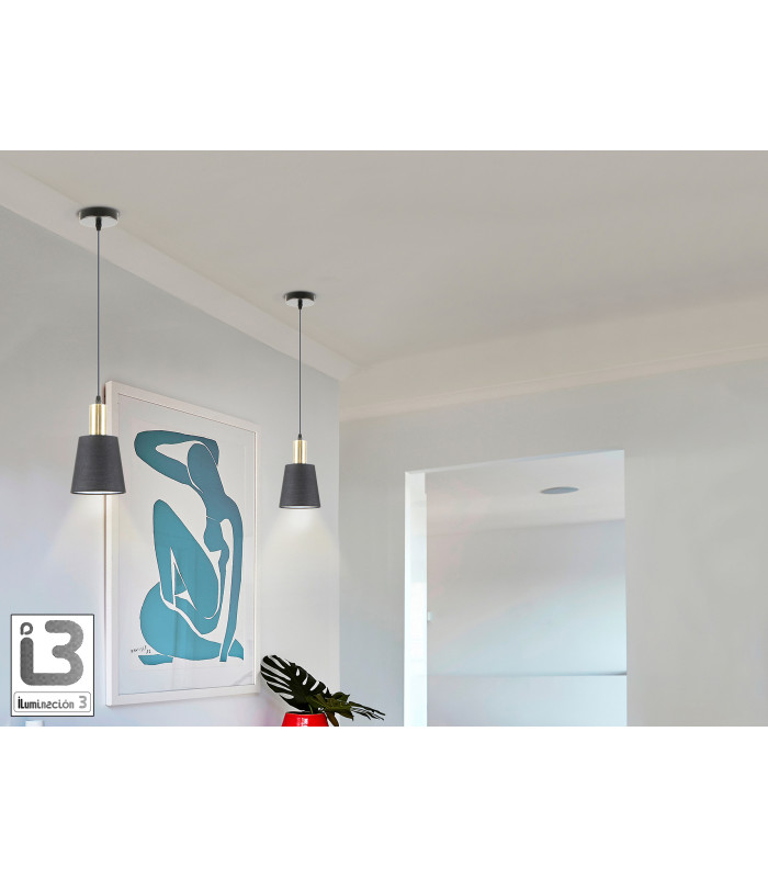 Gisela Dome Pendant Ceiling Light Black Brass 1xE27-2