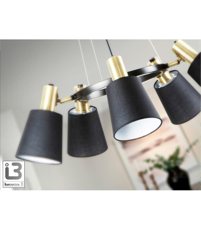 Gisela Multi Arm Pendant Ceiling Light Black Brass 5xE27-3