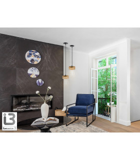 Olaia Slim Pendant Ceiling Light Black Amber 1xGX53 3000K 660lm-2