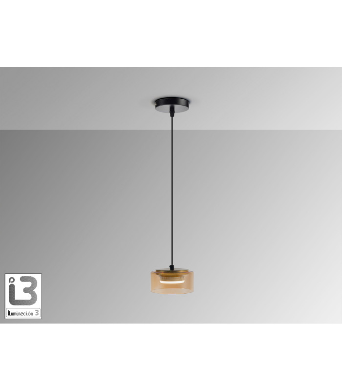 Olaia Slim Pendant Ceiling Light Black Amber 1xGX53 3000K 660lm-4