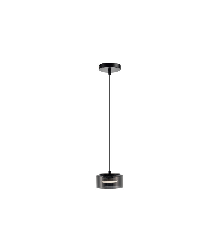 Olaia Slim Pendant Ceiling Light Black Smoky 1xGX53 3000K 660lm