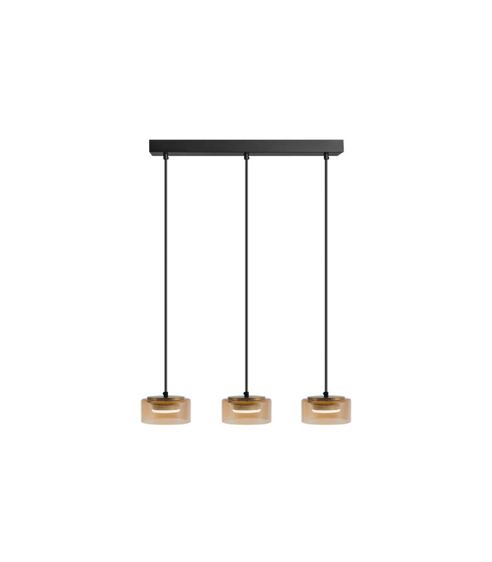 Olaia Bar Pendant Ceiling Light Black, Amber 3xGX53 3000K 660lm