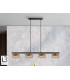 Olaia Bar Pendant Ceiling Light Black Amber 4xGX53 3000K 660lm-1
