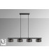 Olaia Bar Pendant Ceiling Light Black, Smoky 4xGX53 3000K 660lm