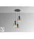 Venize Cluster Pendant Ceiling Light Black, Smoke 3xE27