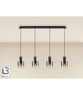Venize Bar Pendant Ceiling Light Black Smoke 4xE27-1