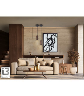 Nimes Slim Pendant Ceiling Light Black Brown 1xGU10-2