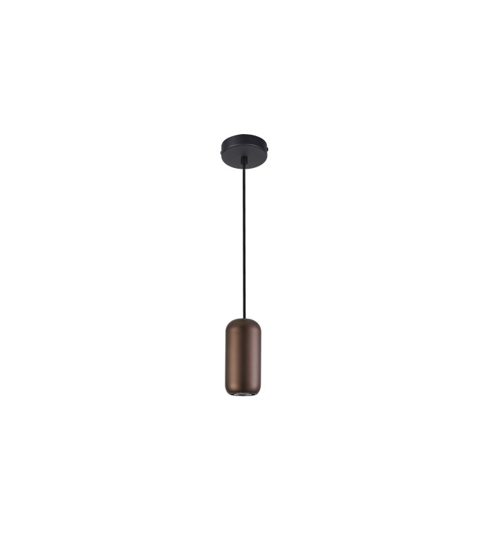 Nimes Slim Pendant Ceiling Light Black, Brown 1xGU10