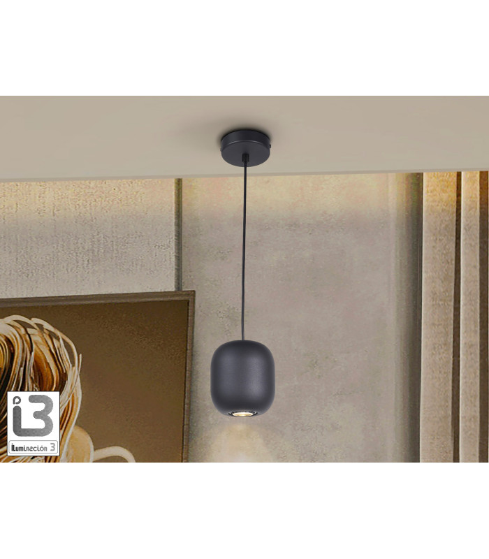 Nimes Slim Pendant Ceiling Light Black 1xGU10-1