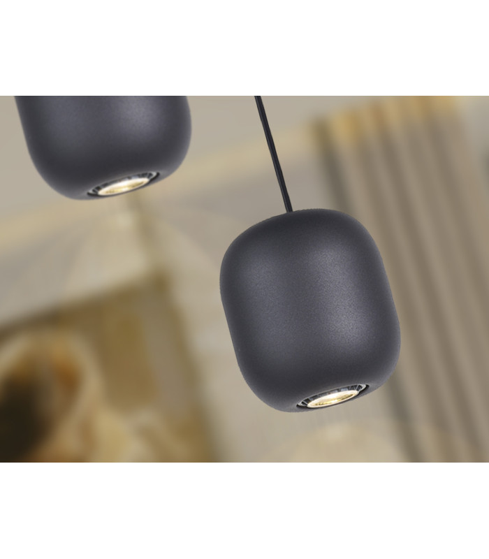 Nimes Slim Pendant Ceiling Light Black 1xGU10