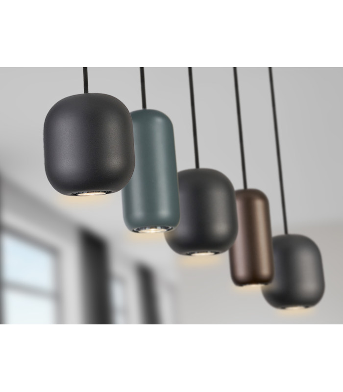 Nimes Bar Pendant Ceiling Light Black 5xGU10