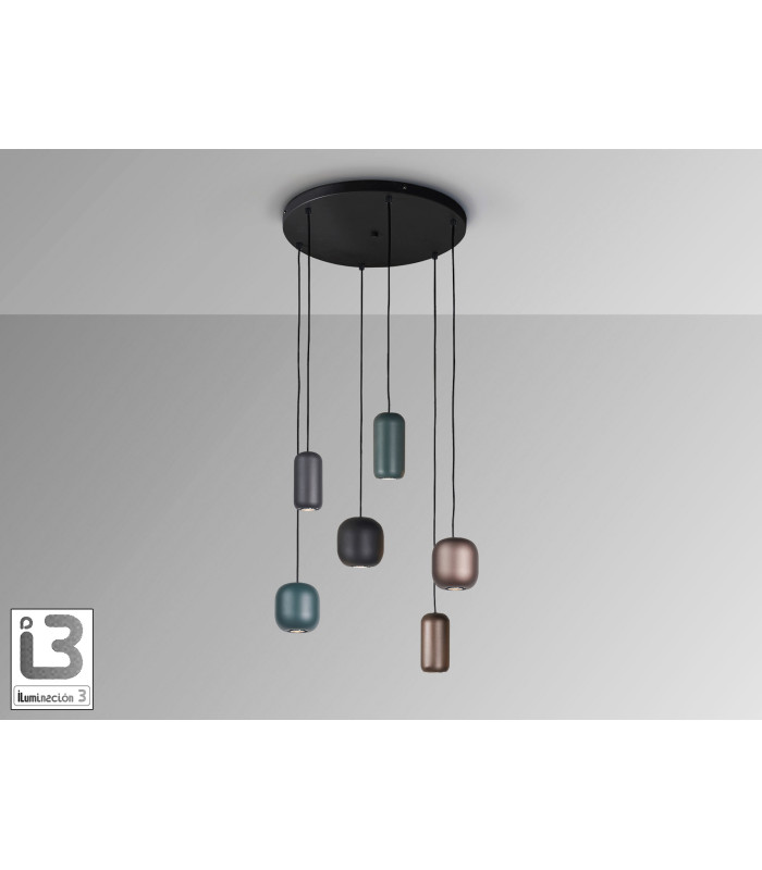 Nimes Cluster Pendant Ceiling Light Black 6xGU10-4