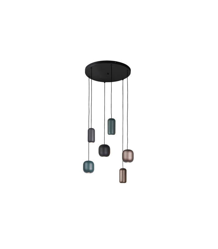 Nimes Cluster Pendant Ceiling Light Black 6xGU10-5