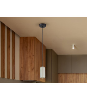 Nimes Slim Pendant Ceiling Light Black Grey 1xGU10-1