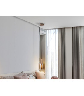 Venize Slim Pendant Ceiling Light Copper Amber 1xE27-1