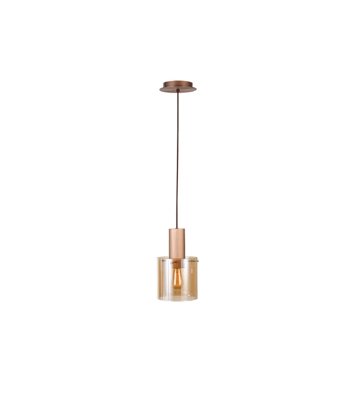 Venize Slim Pendant Ceiling Light Copper Amber 1xE27-4
