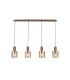 Venize Bar Pendant Ceiling Light Copper, Amber 4xE27