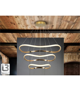 Naos Triple Ring Pendant Ceiling Light Rose Gold LED 3000K-1