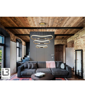 Naos Triple Ring Pendant Ceiling Light Rose Gold LED 3000K-2