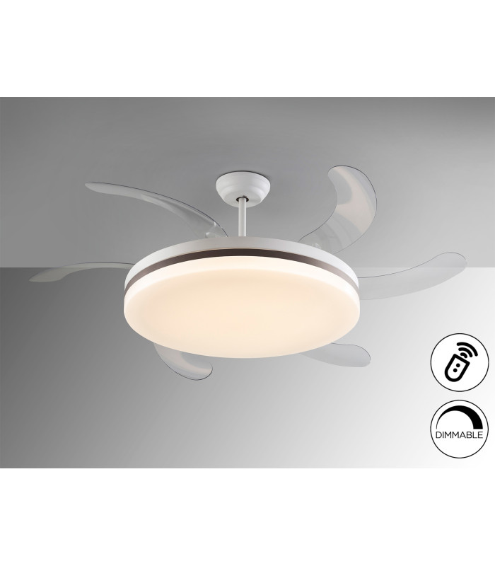 Vento Maxi Ceiling Fan Black White, Bronze LED 3000-6500K Dimmable
