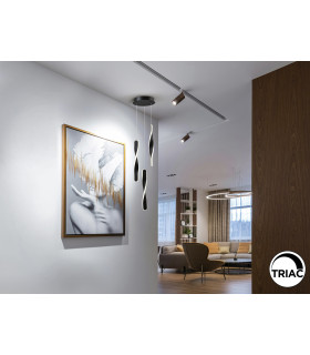 Twist Cluster Pendant Ceiling 3 Light Black LED 3000K-2