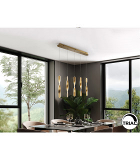 Twist Bar Pendant Ceiling 5 Light Gold LED 3000K-2