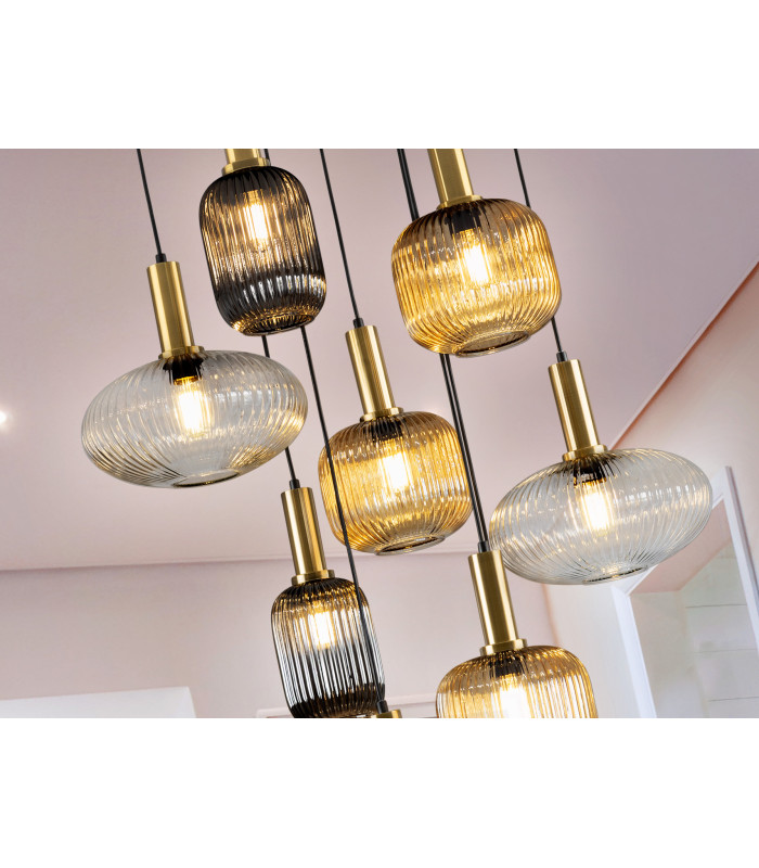 Norma Cluster Pendant Ceiling Light Black 9xE27 870lm-3