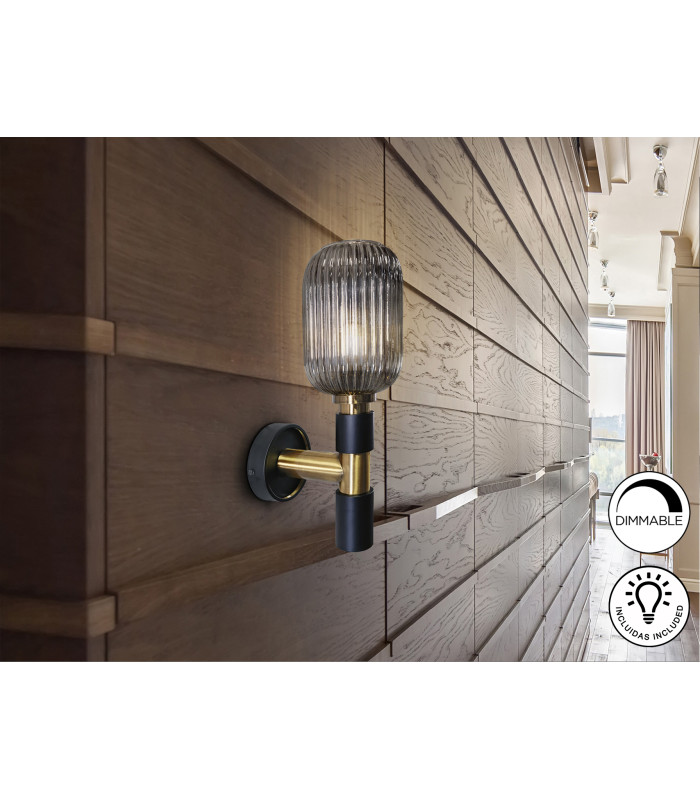 Norma Wall Lamp Black Brass 1xE27 870lm-1