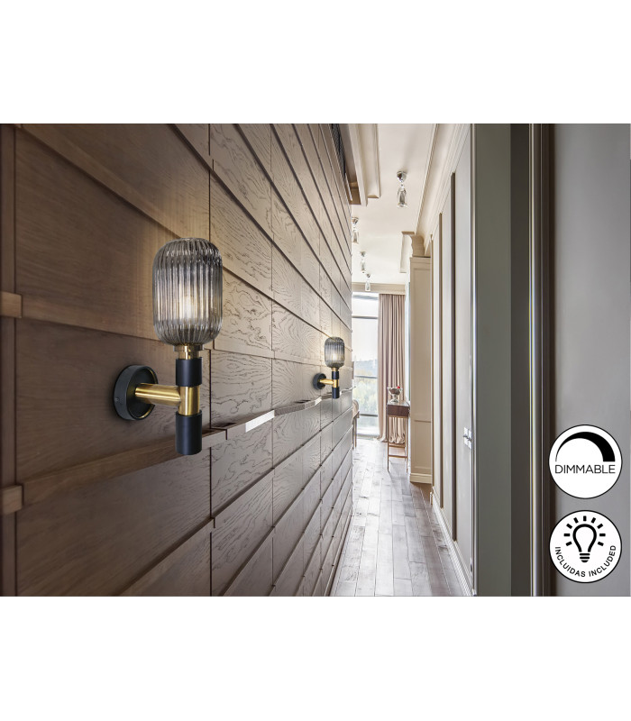 Norma Wall Lamp Black Brass 1xE27 870lm-2