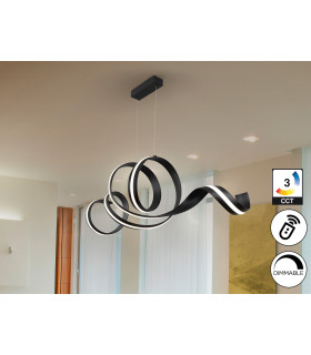 Amara Bar Pendant Ceiling Light Matt Black LED 2700-5000K Remote Control-1